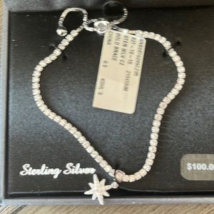Brand new with tags sterling silver simulated diamond bracelet